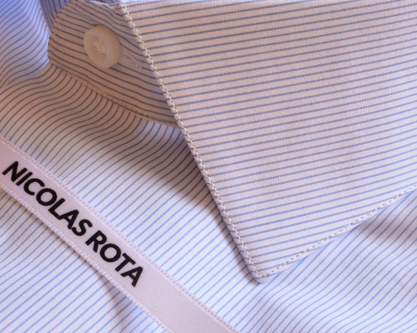 White and sky blue poplin shirt - Nicolas Rota