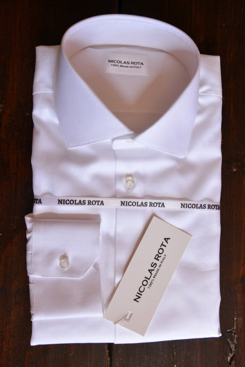 Men's White Twill Shirt - Canclini