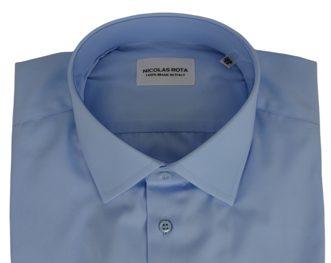 Camicia artigianale da uomo azzurra Napoli in pregiato soffice cotone popeline e bottoni in madreperla australiana. Fatta a mano in Italia.