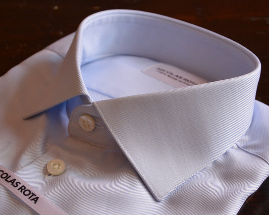 Elegant Men's Sky Blue Shirt in Soft Twill Thomas Mason