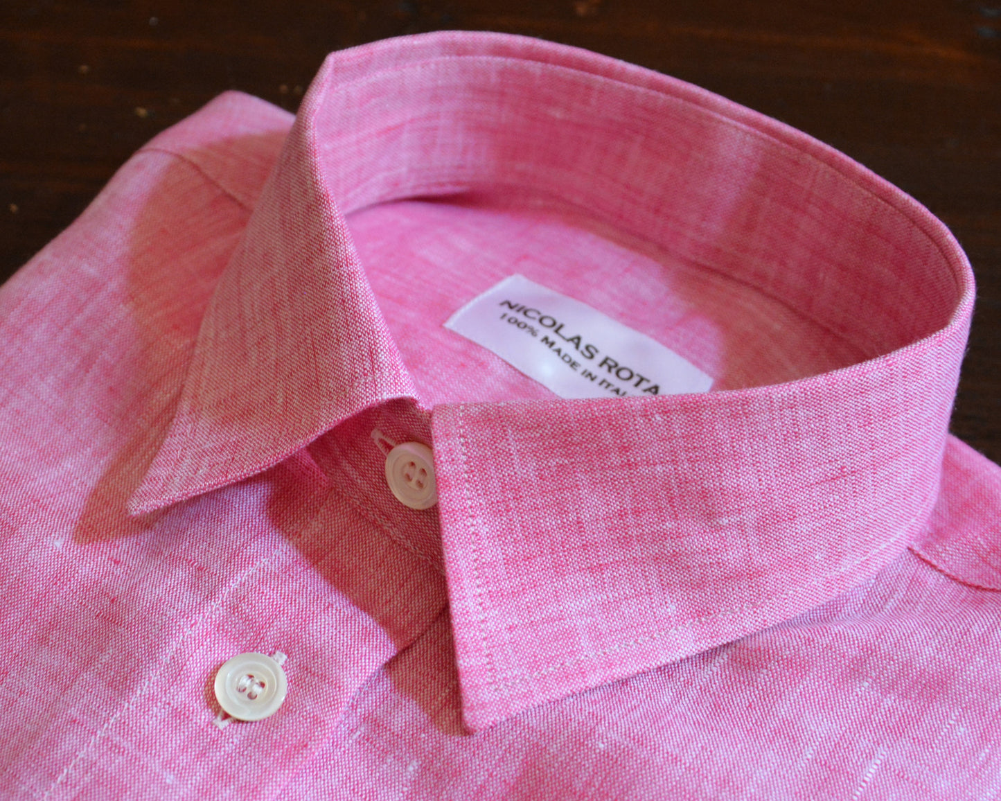 Barbie pink shirtdress in pure fine Italian linen