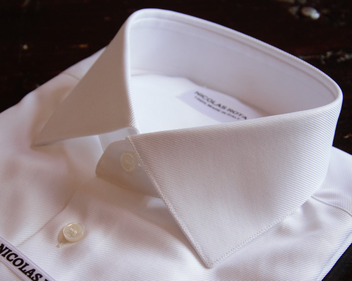 Men's White Twill Shirt - Canclini