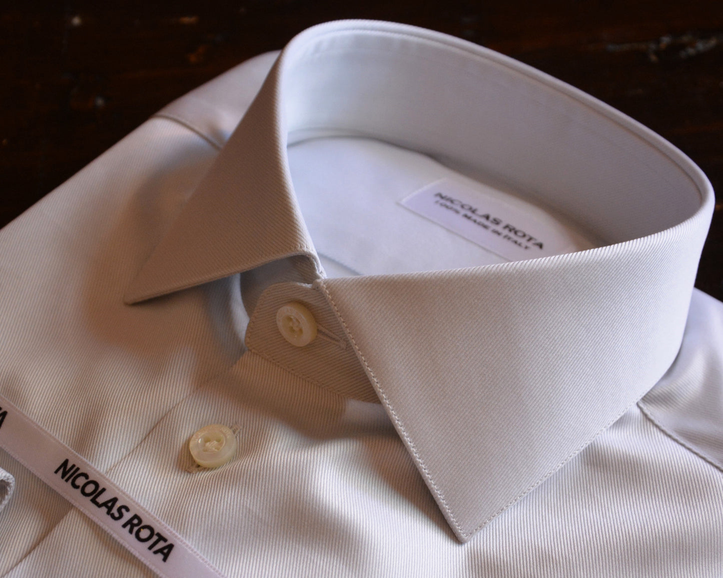 Elegant Men's Sky Pearl Grey Shirt in Soft Twill Thomas Mason - Nicolas Rota