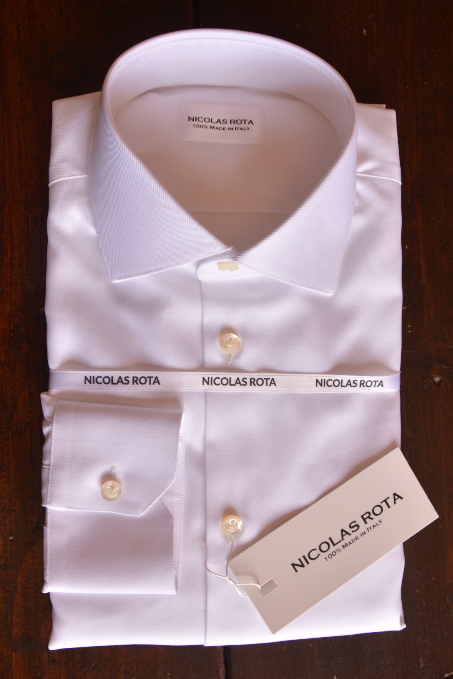 Elegant Men's White Shirt in Soft Twill Thomas Mason - Nicolas Rota